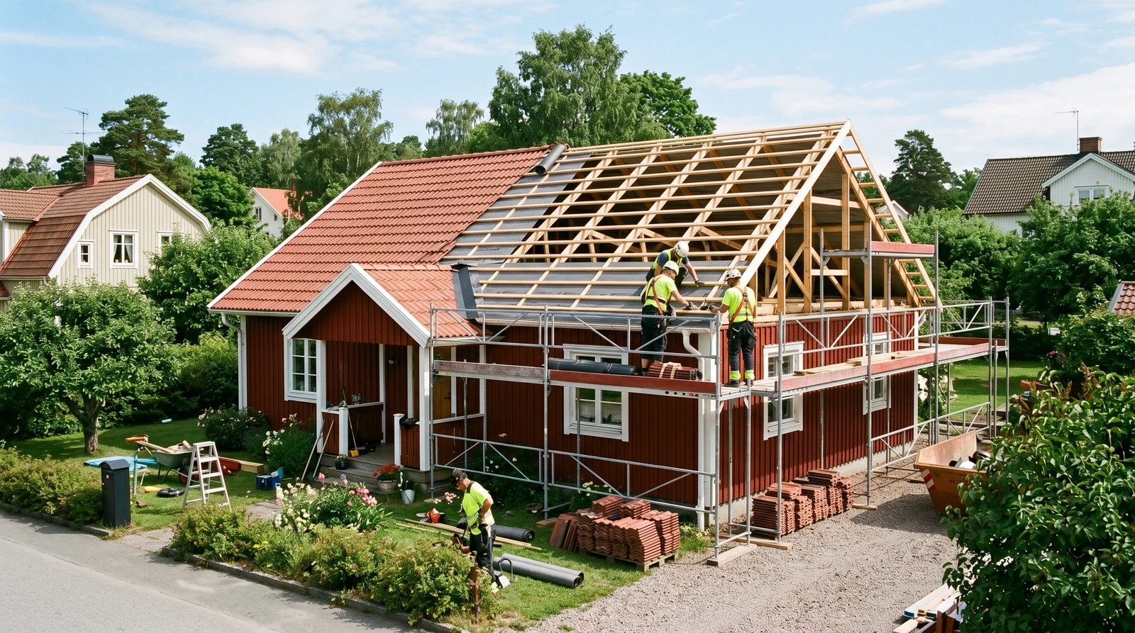 Hur lång tid tar takbyte – takläggare arbetar effektivt på villa