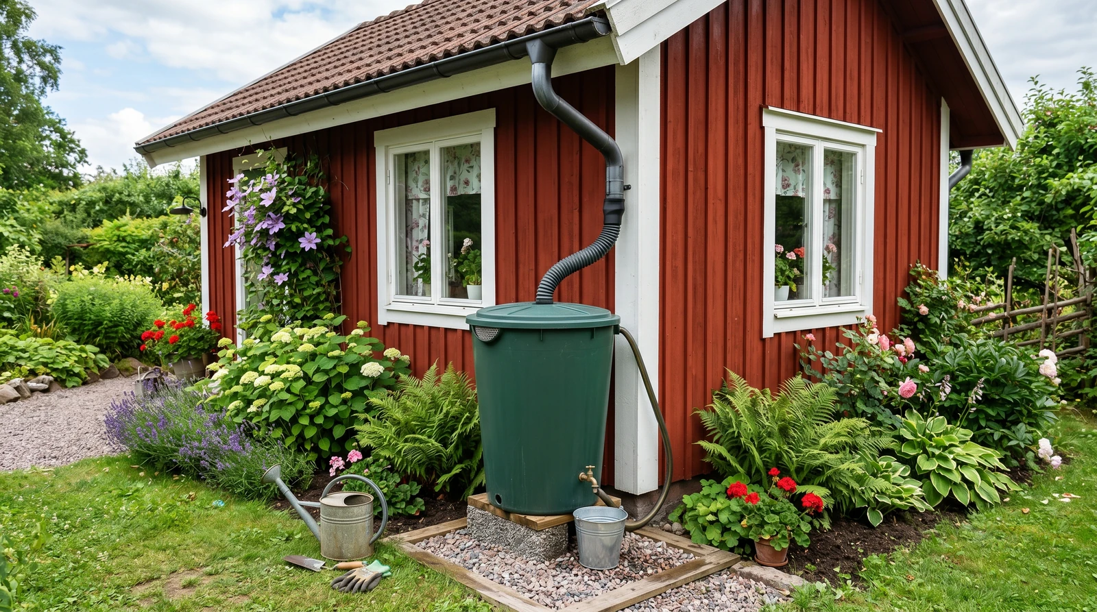 Samla regnvatten tak – hängrännor och stuprör på villa