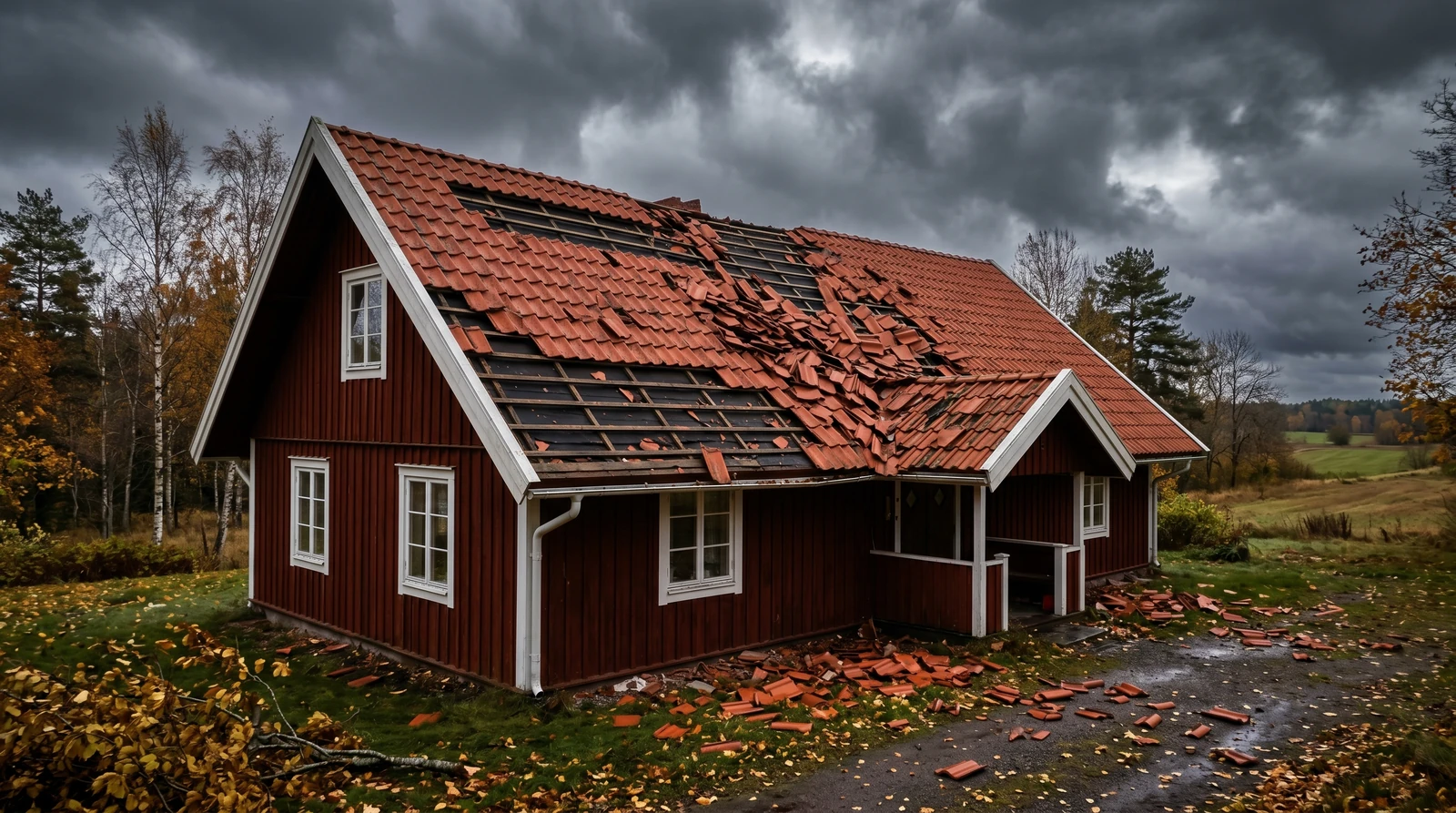 Stormskador tak Göteborg – besiktning efter storm och vindskada