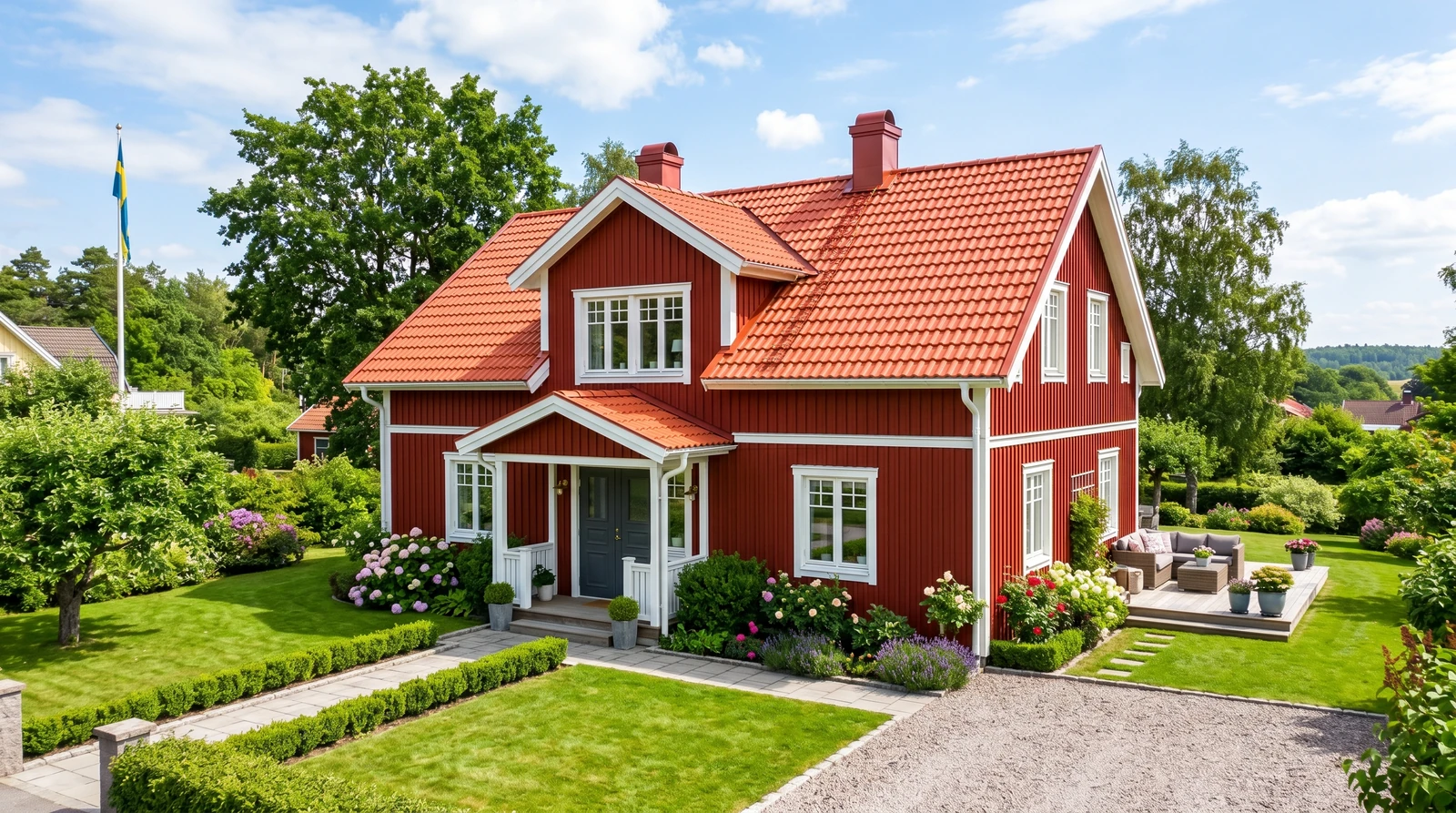 Solceller monterade på nytt betongpannetak på villa i Göteborg