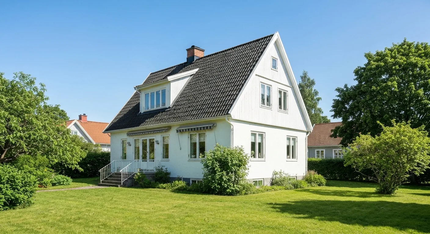 Takformer guide – olika typer av tak på svenska villor, sadeltak, valmat och brutet tak