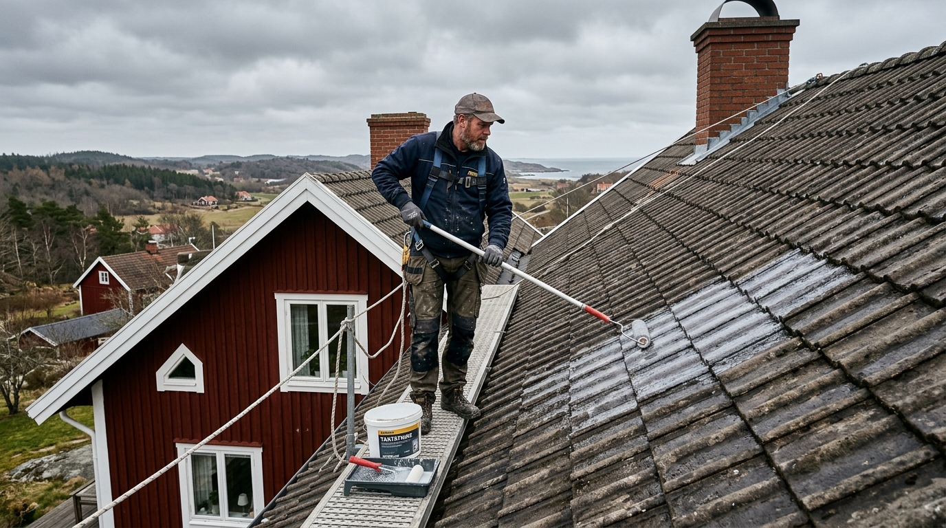 Takimpregnering på betongtakpannor i Göteborg