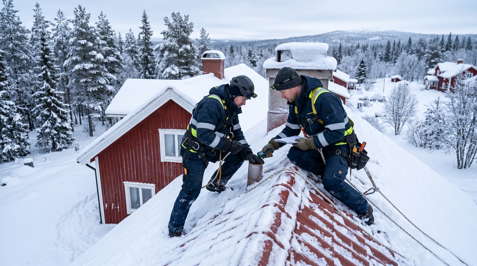 Takläggare vintern – takläggare inspekterar tak under vintermånader