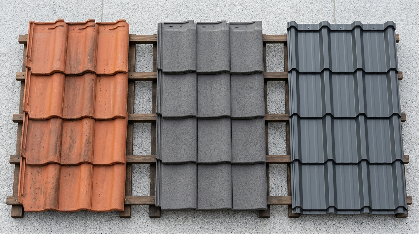 Jämförelse av takmaterial – betong, tegel och plåt