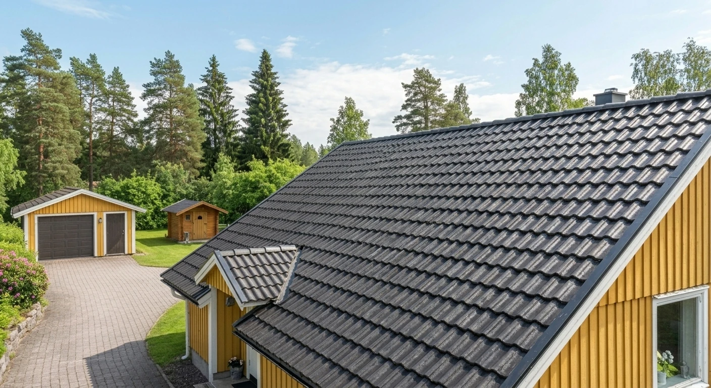Referensprojekt: Taktvätt + Takimpregnering på villa i Mölnlycke